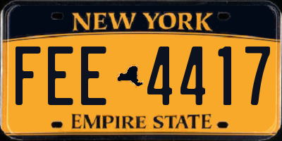 NY license plate FEE4417