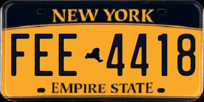NY license plate FEE4418