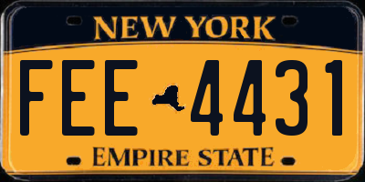 NY license plate FEE4431