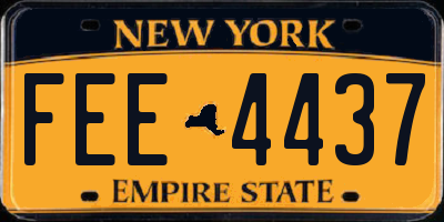 NY license plate FEE4437