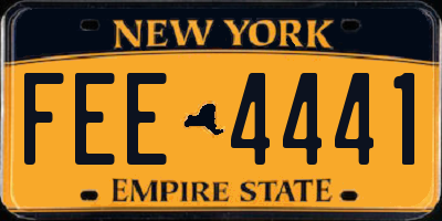 NY license plate FEE4441