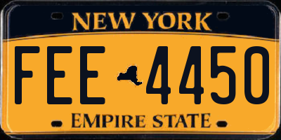 NY license plate FEE4450