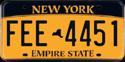 NY license plate FEE4451