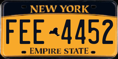 NY license plate FEE4452