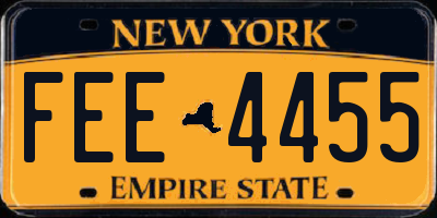 NY license plate FEE4455