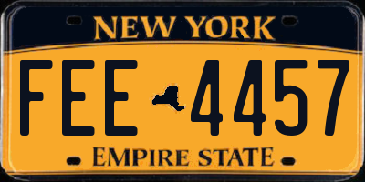 NY license plate FEE4457