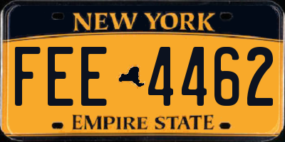 NY license plate FEE4462