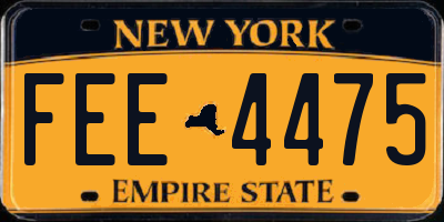 NY license plate FEE4475