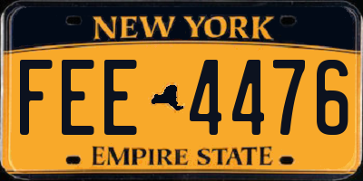 NY license plate FEE4476