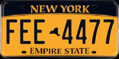 NY license plate FEE4477