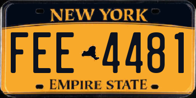 NY license plate FEE4481