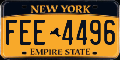 NY license plate FEE4496