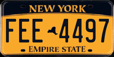 NY license plate FEE4497