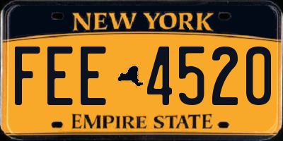 NY license plate FEE4520