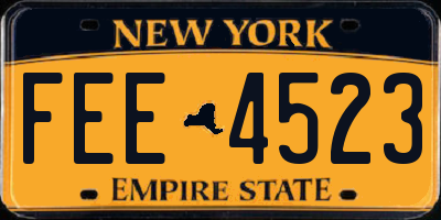 NY license plate FEE4523