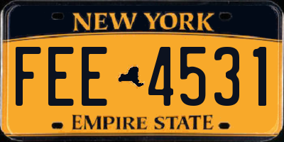 NY license plate FEE4531