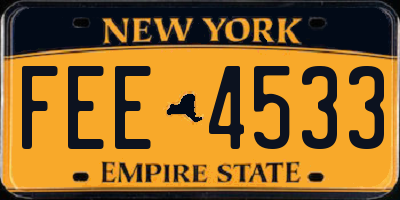 NY license plate FEE4533