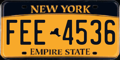 NY license plate FEE4536