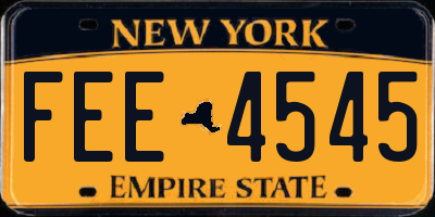 NY license plate FEE4545