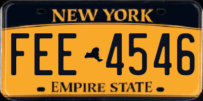 NY license plate FEE4546