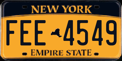 NY license plate FEE4549