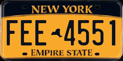 NY license plate FEE4551
