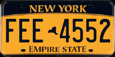 NY license plate FEE4552