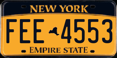 NY license plate FEE4553