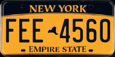 NY license plate FEE4560