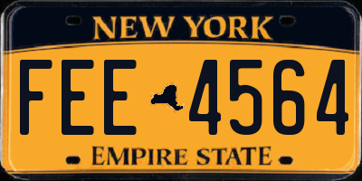 NY license plate FEE4564