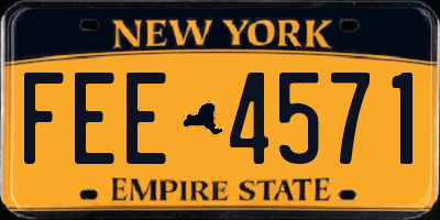 NY license plate FEE4571