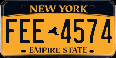 NY license plate FEE4574