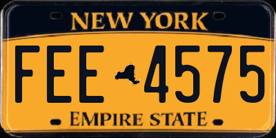 NY license plate FEE4575