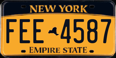 NY license plate FEE4587