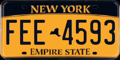 NY license plate FEE4593