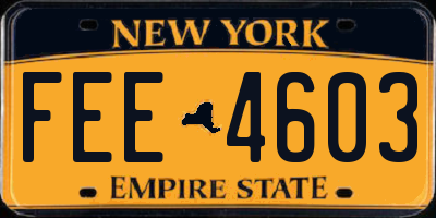 NY license plate FEE4603