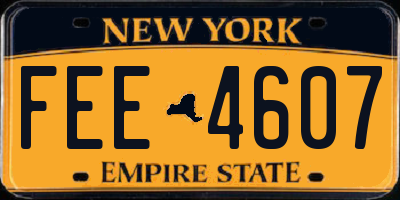 NY license plate FEE4607