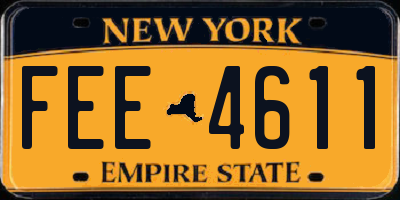 NY license plate FEE4611