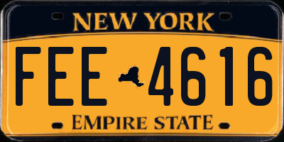 NY license plate FEE4616