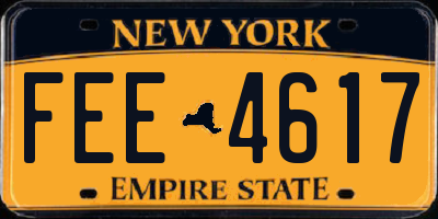 NY license plate FEE4617