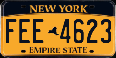 NY license plate FEE4623