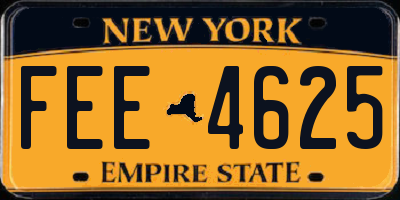 NY license plate FEE4625