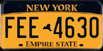 NY license plate FEE4630