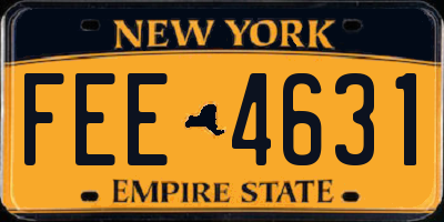 NY license plate FEE4631