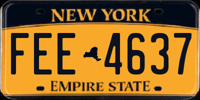 NY license plate FEE4637