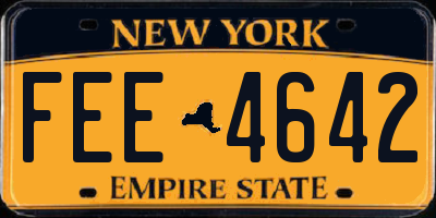 NY license plate FEE4642