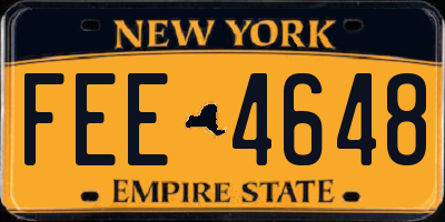 NY license plate FEE4648