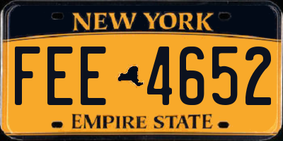NY license plate FEE4652