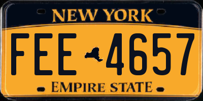NY license plate FEE4657
