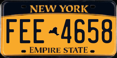 NY license plate FEE4658